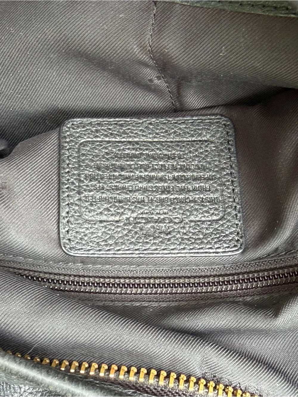 Coach Black Pebbled Leather Hobo with Gold Logo